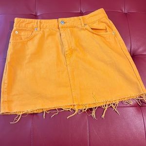 Orange jean skirt
